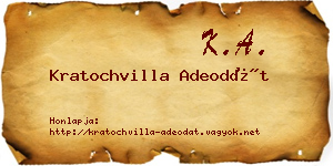 Kratochvilla Adeodát névjegykártya